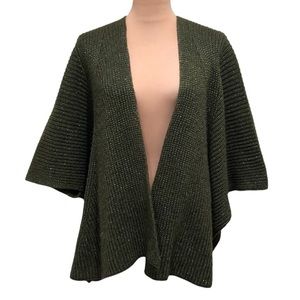 Anthropologie Akemi + Kin Evelyn Cardigan Sweater One Size Green Silver Metallic